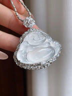 18k金镶冰玻种翡翠佛公（yc233166）