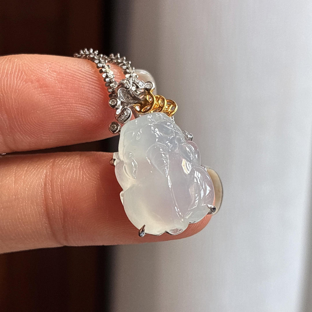 特推 18k金镶冰种貔貅挂件（yc749669）