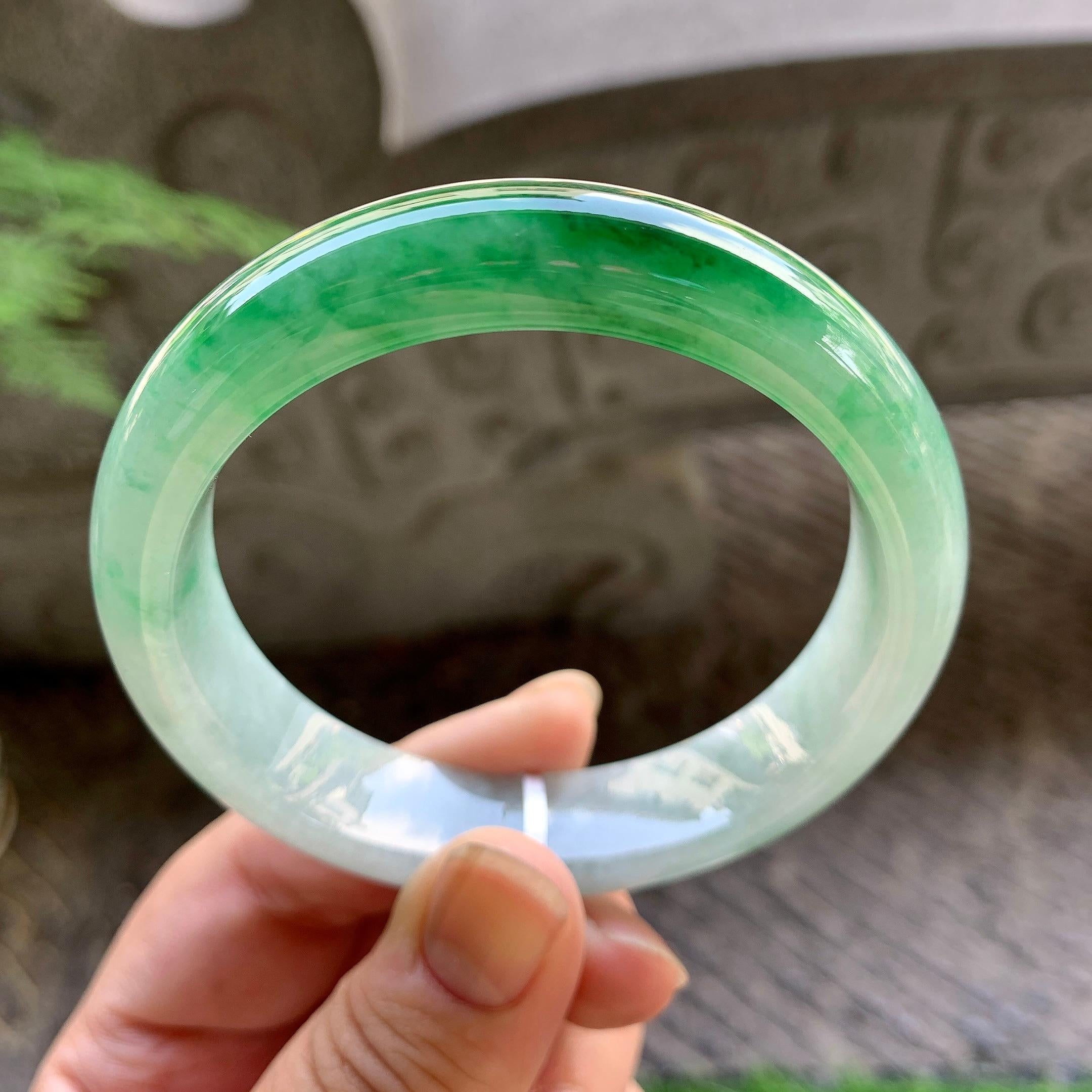 细糯种飘花平安镯（58.2mm）（yc195365）