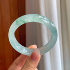 冰种飘花翡翠平安镯（57mm）（yc310932）
