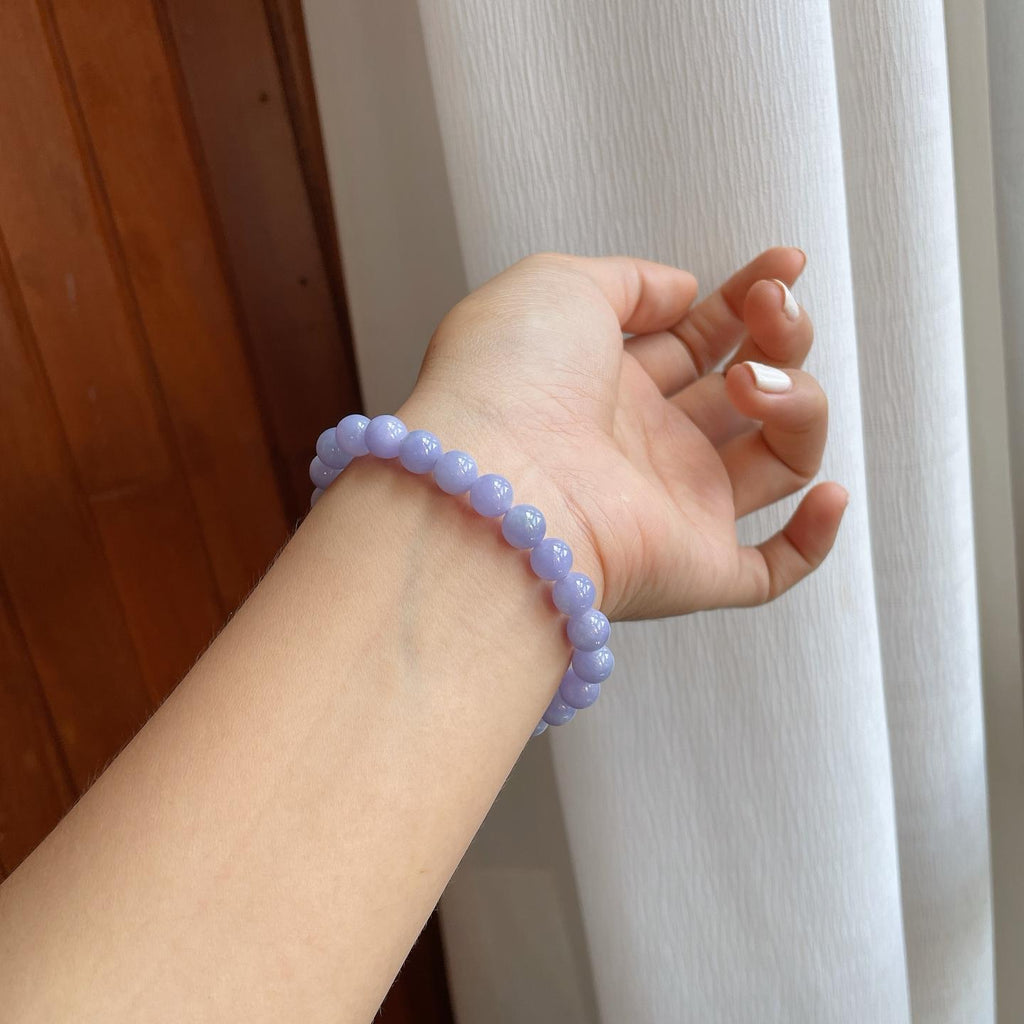 糯冰紫罗兰翡翠珠串手串（yc255678）