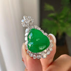 18k金钻镶糯冰种满绿葫芦吊坠（yc242675）