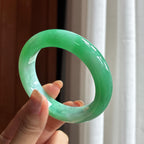 Vòng tay bình an ngọc phỉ thúy băng lạp mang màu, vòng tay bình an chính khuyên, size 55, ngọc phỉ thúy tự nhiên loại A Myanmar (yc451494)