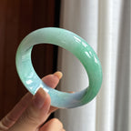 糯冰宽版春彩翡翠手镯（58.5mm）（yc420186）