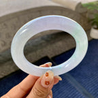 糯冰种春彩圆条手镯（55.5mm）（yc249444）