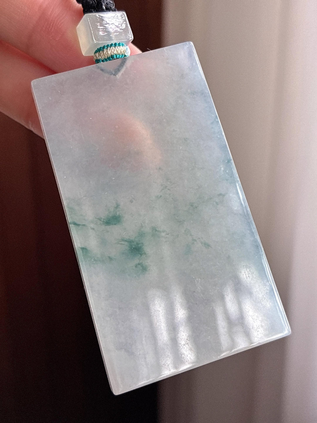 糯冰飘花无事牌挂件 天然缅甸A货翡翠（yc494795）