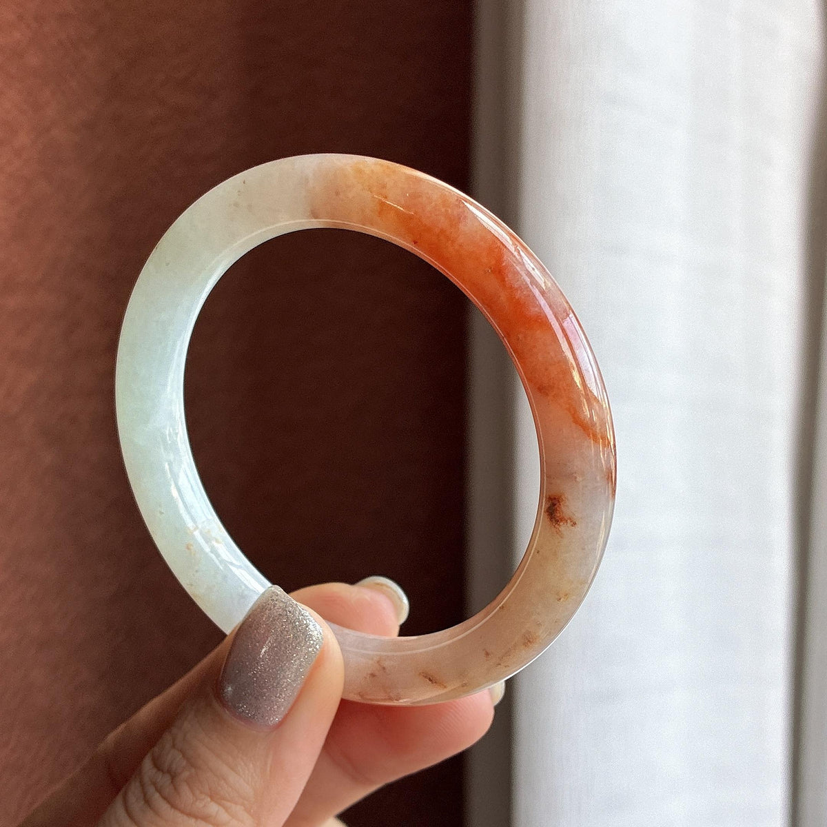 小圈口糯冰特色黄翡圆条手镯 53圈（yc747778）