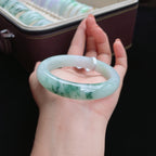 糯冰飘花正圈翡翠手镯（55.3mm）（yc017388）