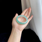 冰种晴水绿翡翠平安镯（52mm）（yc316830）