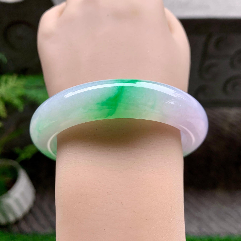 糯冰种春彩平安镯（58mm）（yc253789）