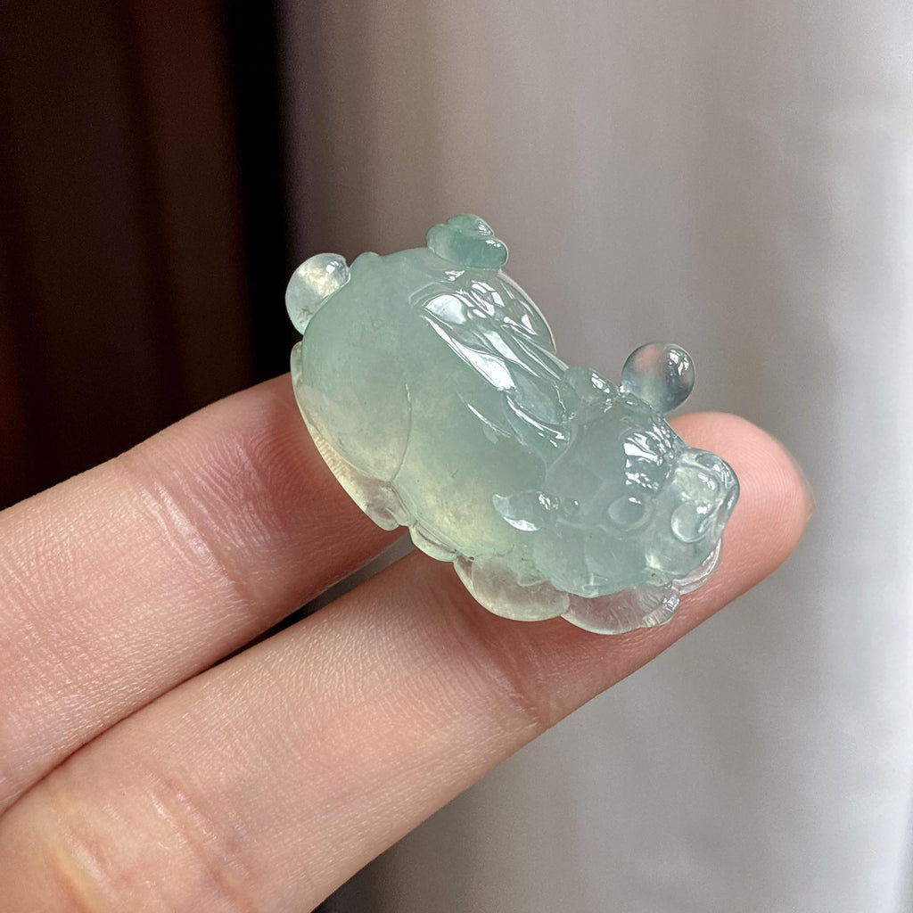 冰种晴底貔貅挂件 天然缅甸A货翡翠（yc483688）