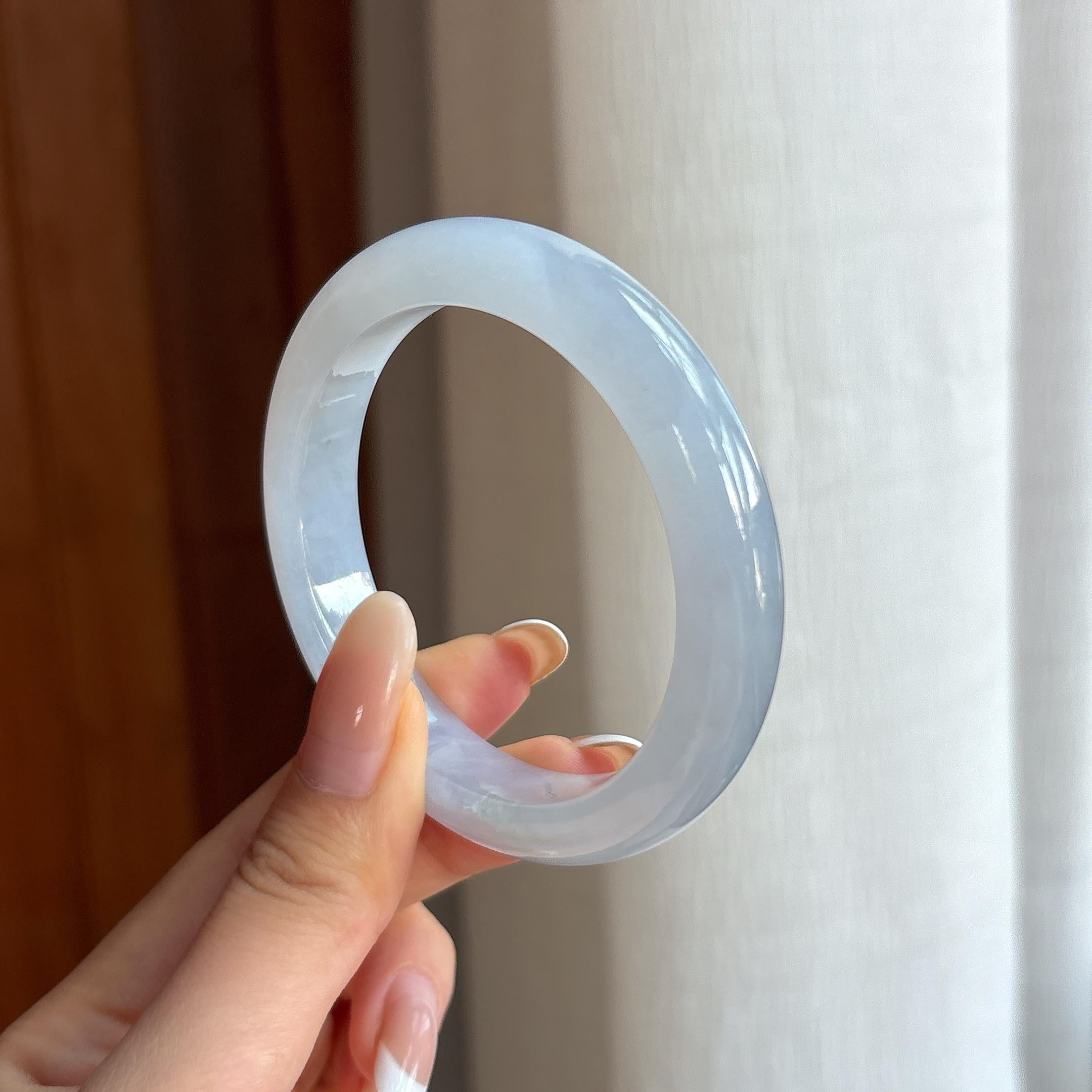 糯冰紫罗兰翡翠平安镯（54mm)（yc423162）