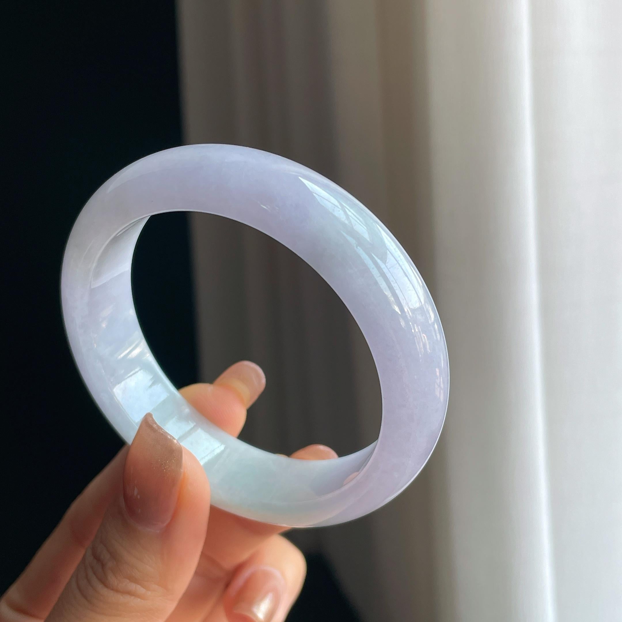 糯冰紫罗兰翡翠平安镯（54.5mm）（yc376719）