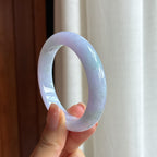 糯冰淡春底翡翠平安镯（53mm)（yc422979）