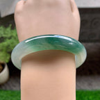 糯冰种飘花平安镯（58.2mm）（yc231097）