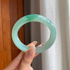 糯冰晴底翡翠平安镯（57mm)（yc414436）