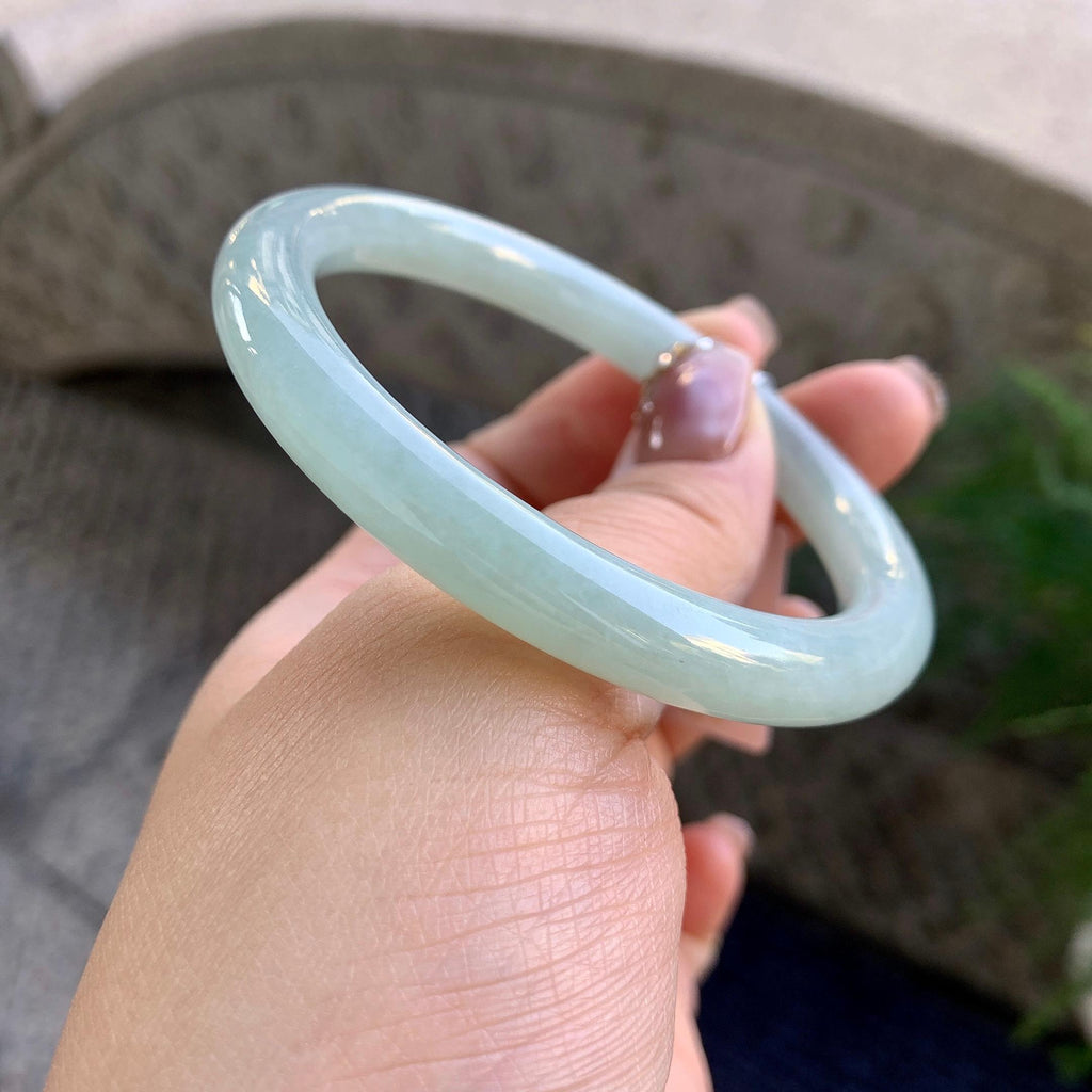 细糯种淡晴底圆条手镯（57mm）（yc276208）