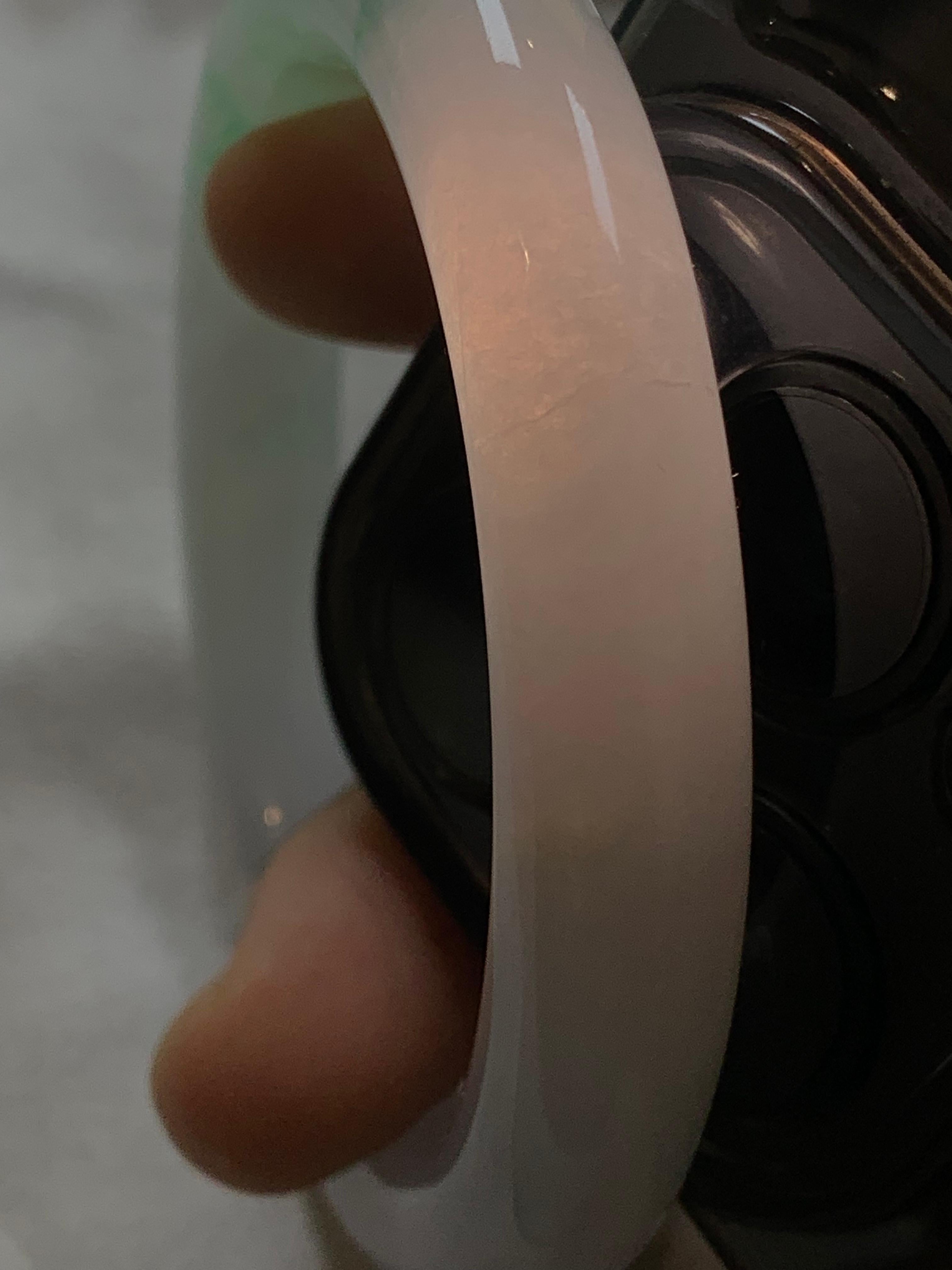 糯冰种飘绿圆条手镯（53.8mm）（yc290110）