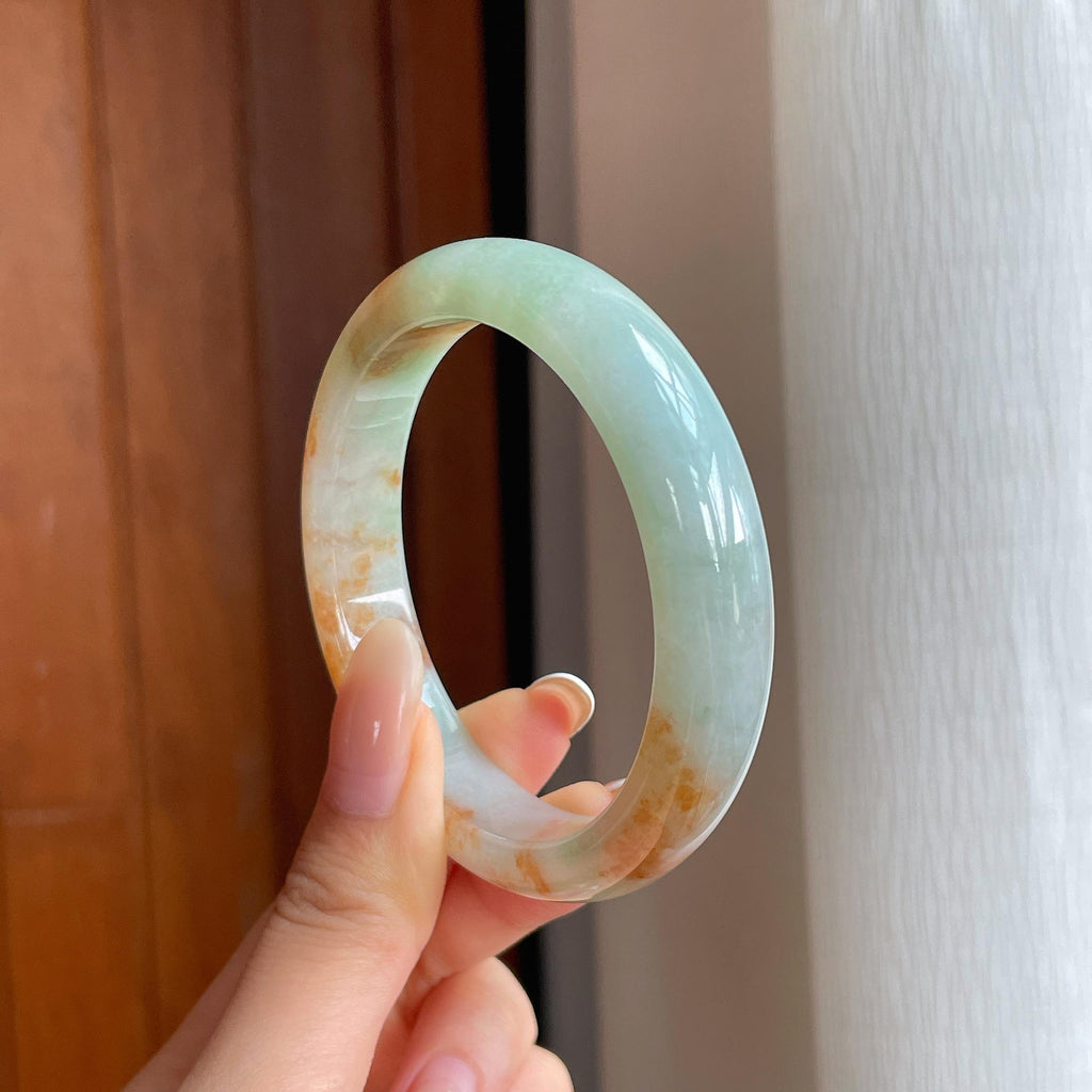 糯冰特色翡翠平安镯（56.6mm)（yc419564）