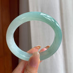 糯冰半山半水翡翠平安镯（57.6mm)（yc409904）