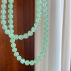 冰种晴绿底翡翠珠串项链（yc247175）