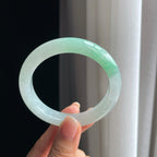 糯冰带色翡翠平安镯（57mm）（yc389551）