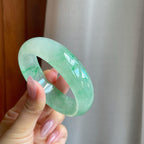 冰种飘绿花翡翠平安镯（59mm）（yc284564）