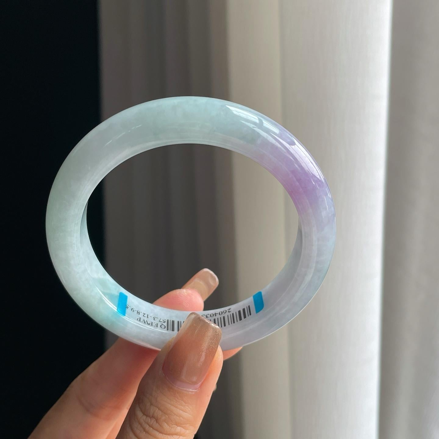 糯冰紫罗兰翡翠平安镯（57mm）（yc374243）