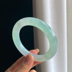 糯冰淡晴底翡翠圆条手镯（56.8mm）（yc419720）