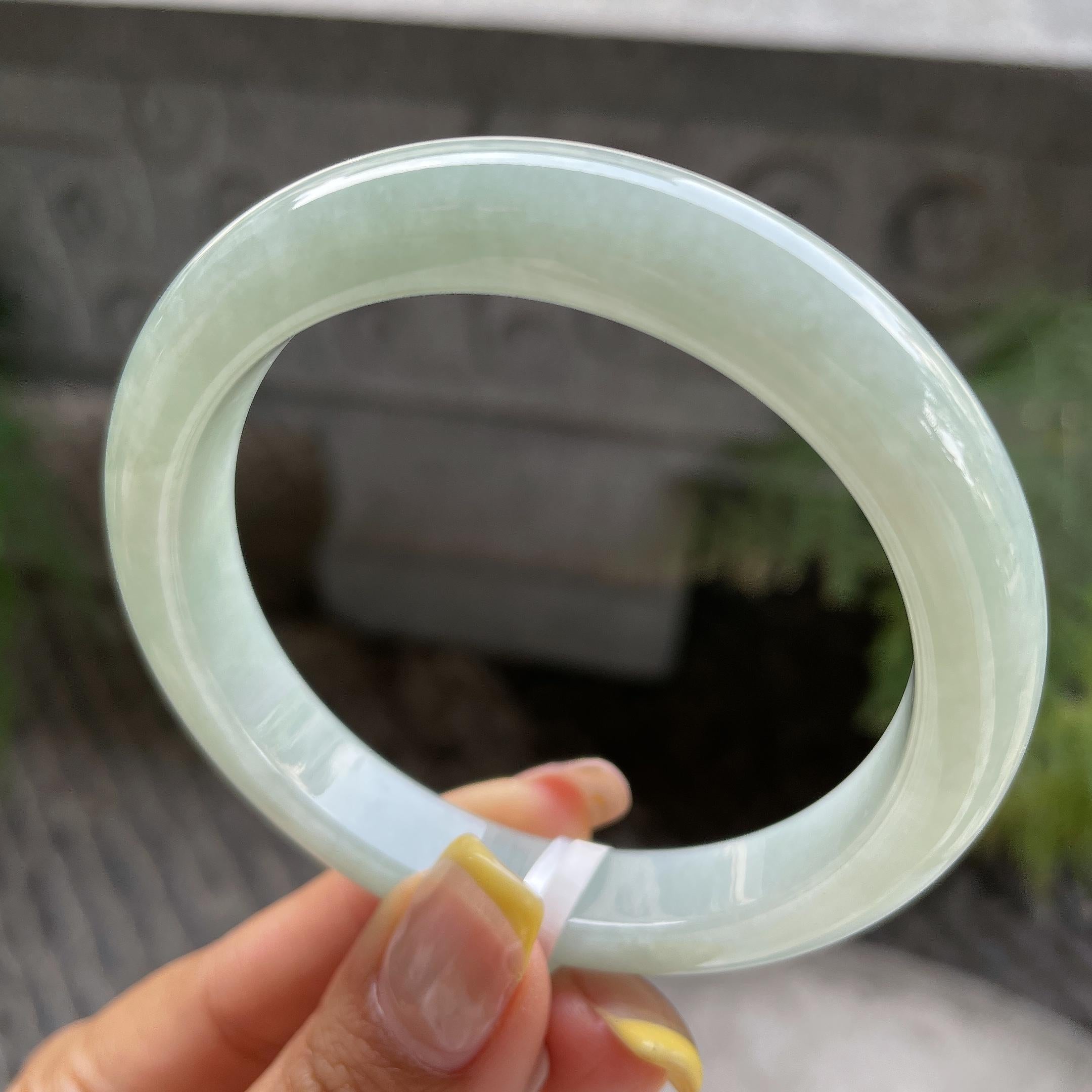 大圈口       细糯种晴底正圈平安镯58.1圈         天然缅甸A货翡翠（yc387364）