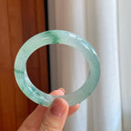 冰种飘花翡翠平安镯（55mm）（yc278696）