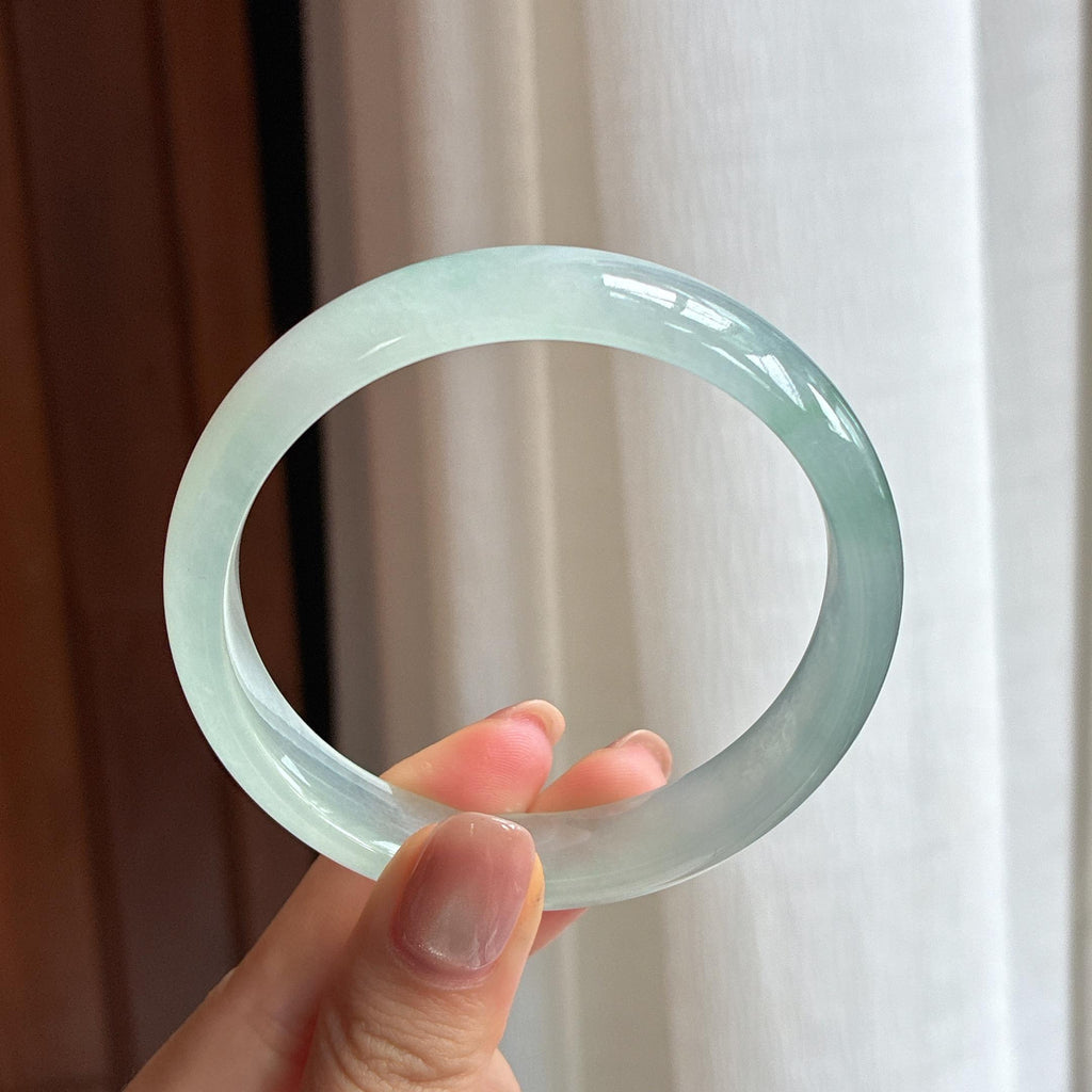 冰种晴底翡翠平安镯（57.4mm)（yc424323）