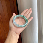 冰种飘花翡翠圆条手镯（55.8mm）（yc249168）