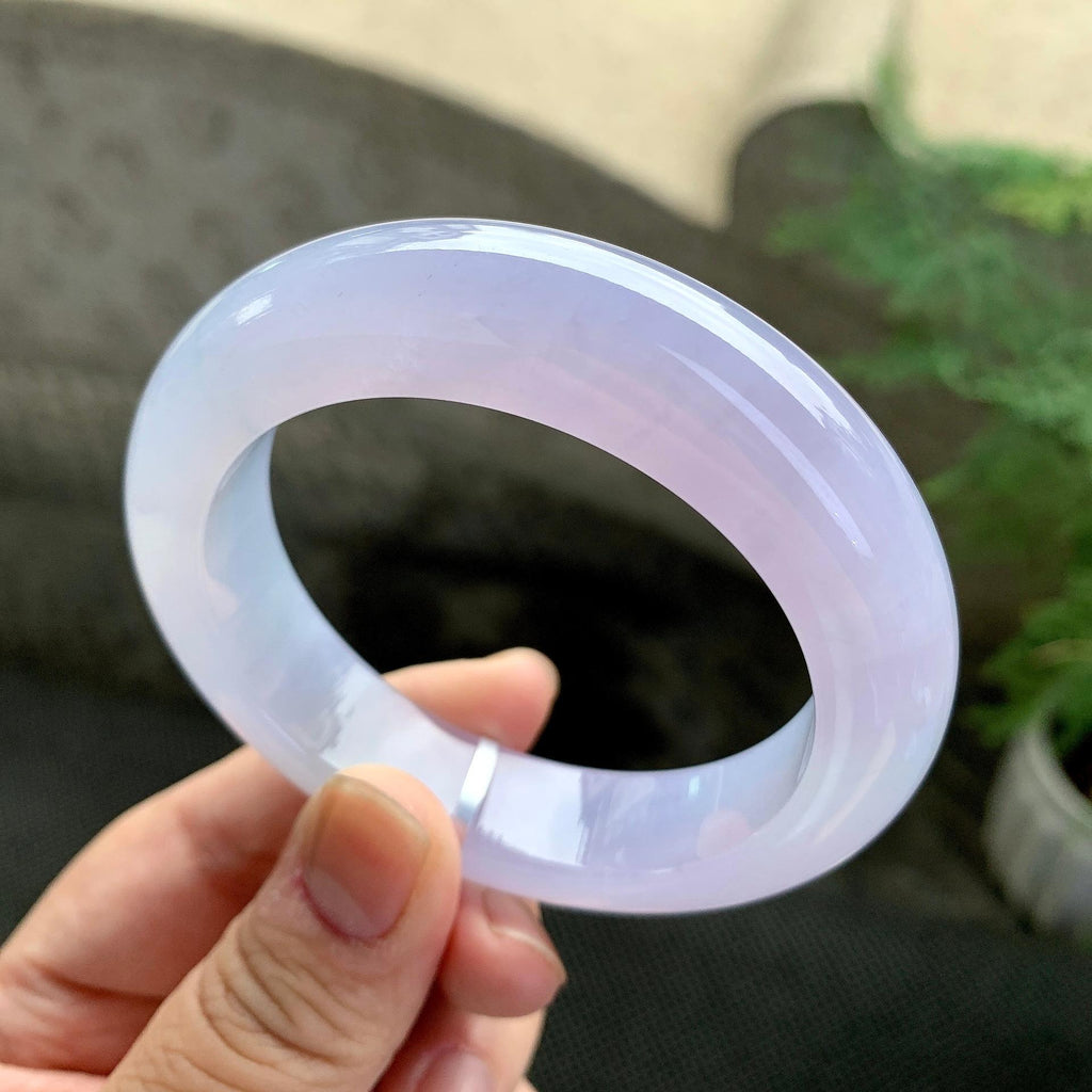 糯冰种紫罗兰平安镯（53.4mm）（yc261146）