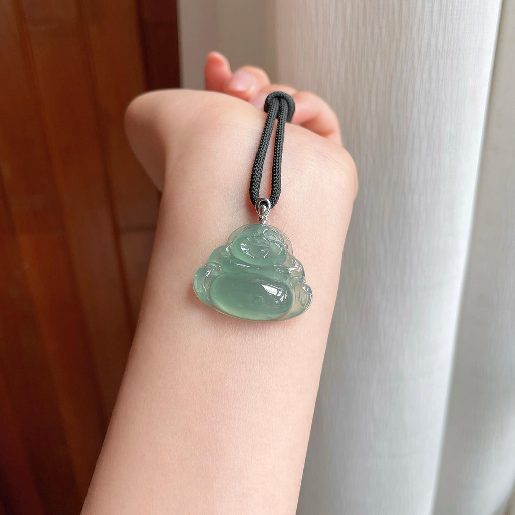 18k金扣头冰种晴底佛公（yc350518）
