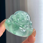 冰种晴底飘花翡翠佛公（yc374245）