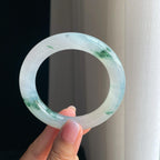 冰种飘花圆条翡翠手镯（54.2mm）（yc391389）