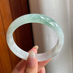 糯冰种飘花翡翠平安镯（59mm）（yc216820）