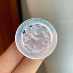 冰玻种无色翡翠仿古龙牌（yc313923）