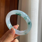 糯冰飘花翡翠平安镯（56.5mm）（yc415366）
