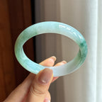 糯种飘花翡翠贵妃镯 55圈（yc435328）