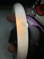 糯冰种飘绿圆条手镯（53.5mm）（yc257688）