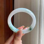 糯冰飘花翡翠平安镯（58.7mm)（yc397491）