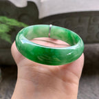 细糯种飘绿宽版轮胎手镯（55.3mm）（yc195347）