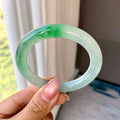 糯冰种飘花圆条手镯（53.5mm）（yc290114）