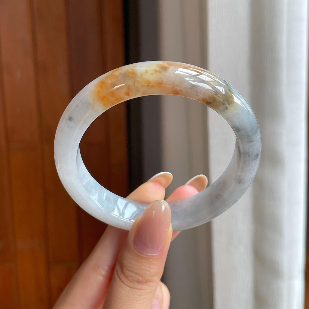 糯冰特色翡翠平安镯（57.2mm)（yc406323）