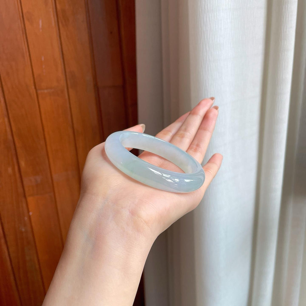 冰种晴底翡翠平安镯（56.6mm)（yc360252）