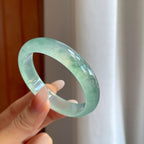 冰种飘花翡翠平安镯（53.5mm）（yc268119）