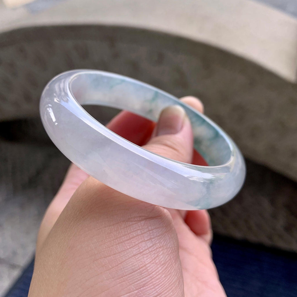 糯冰种飘花平安镯（57.3mm）（yc233902）