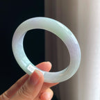糯冰带色翡翠平安镯(56mm)（yc348932）